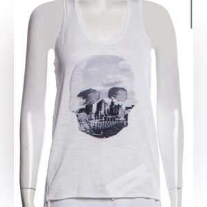 Skull Cashmere White Tank